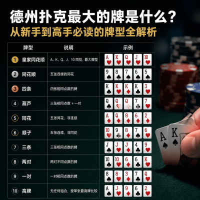 德州扑克最大的牌是什么？从新手到高手必读的牌型全解析